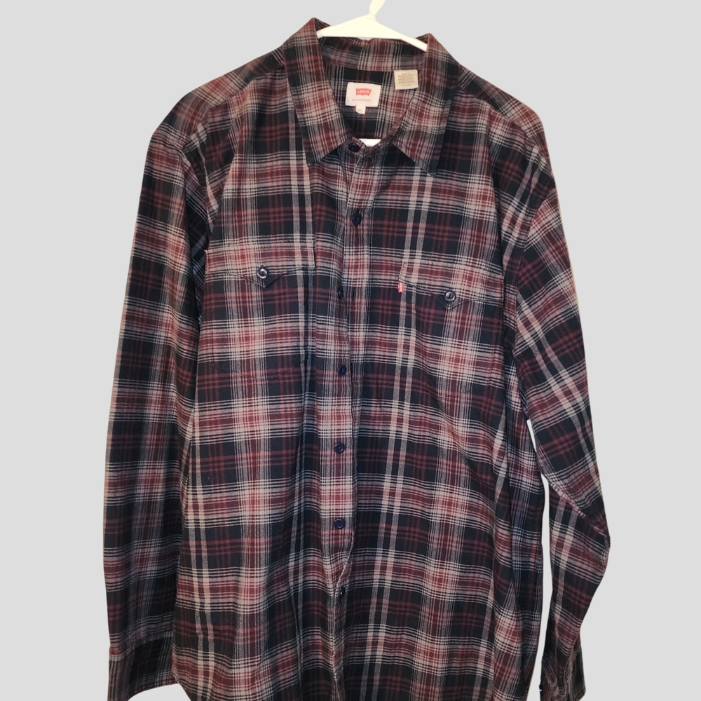 Levi's Men's Plaid Button-Down Shirt - Red and Black